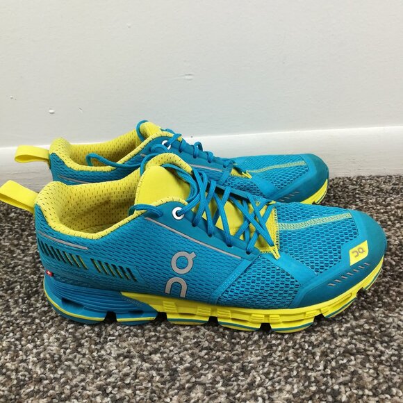 On Cloud Cloudflyer Blue/Yellow Maui/Lemon Running Shoes Womens Size 7.5 - Picture 1 of 10